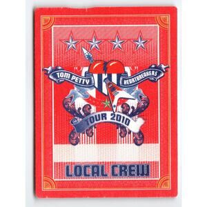 Tom Petty And The Heartbreakers Backstage Pass Original Pop Rock Music 2010 Red